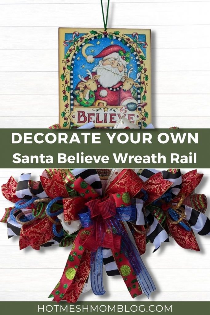 Decorate Your Own Santa Believe Wreath Rail